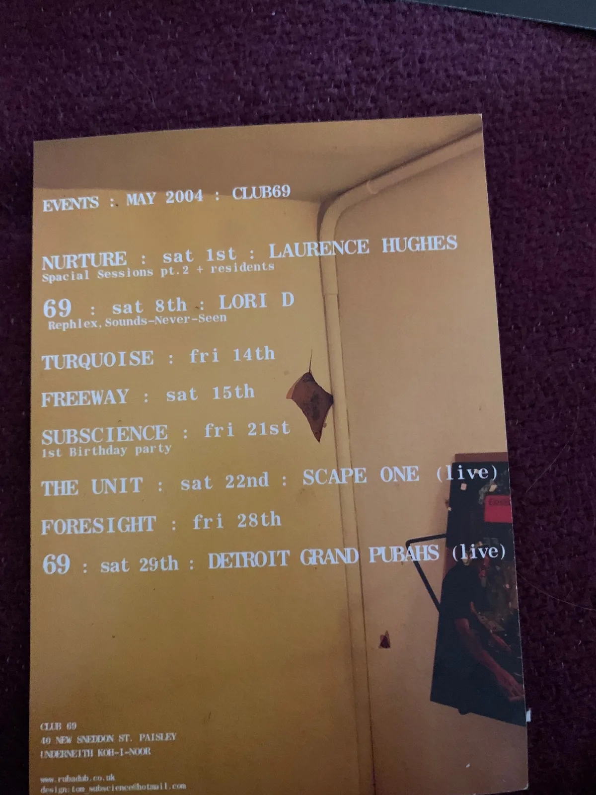 Club 69 Events Schedule - May 2004